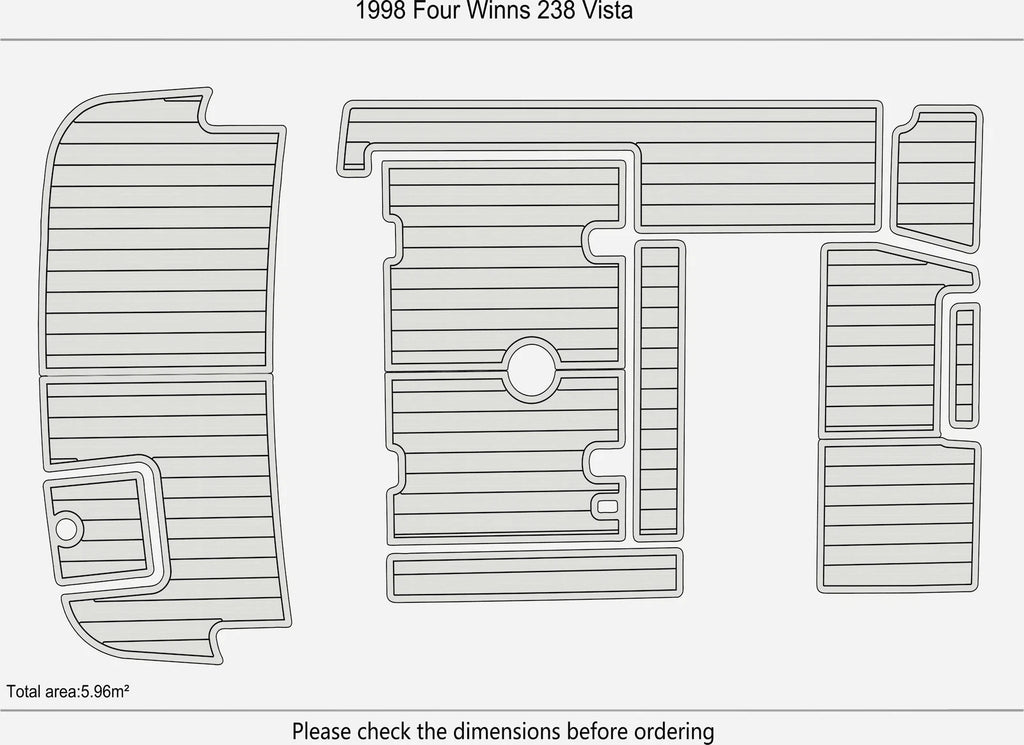 EVA Foam Pads for Four Winns 238 Vista (1998) Swim Platform Cockpit Mat