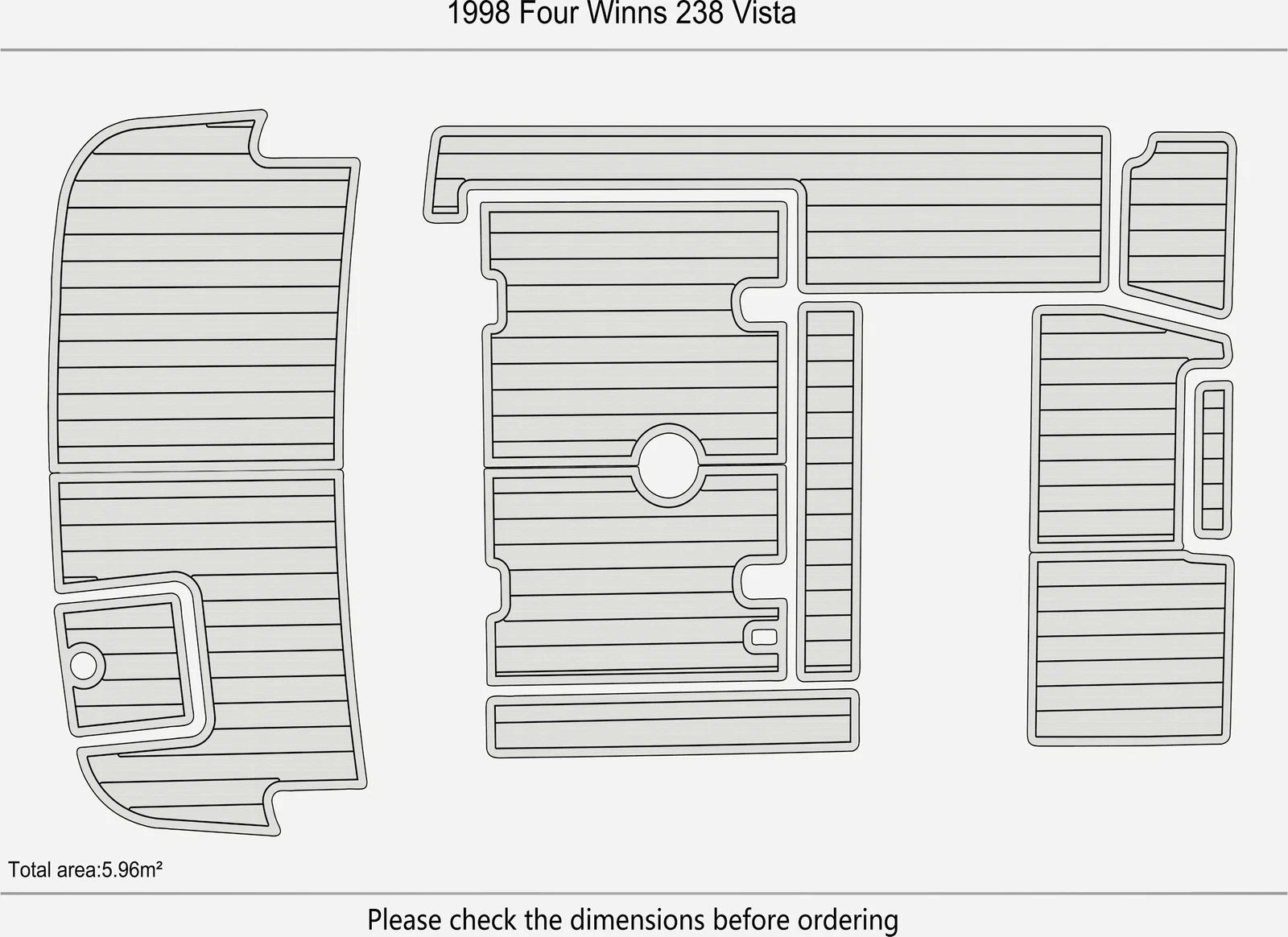 EVA Foam Pads for Four Winns 238 Vista (1998) Swim Platform Cockpit Mat