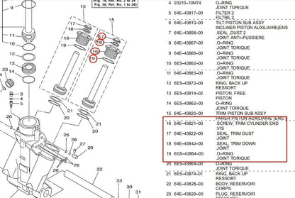 Screw Trim Cylinder with Seals for Yamaha Outboard Motor (1997–2017)