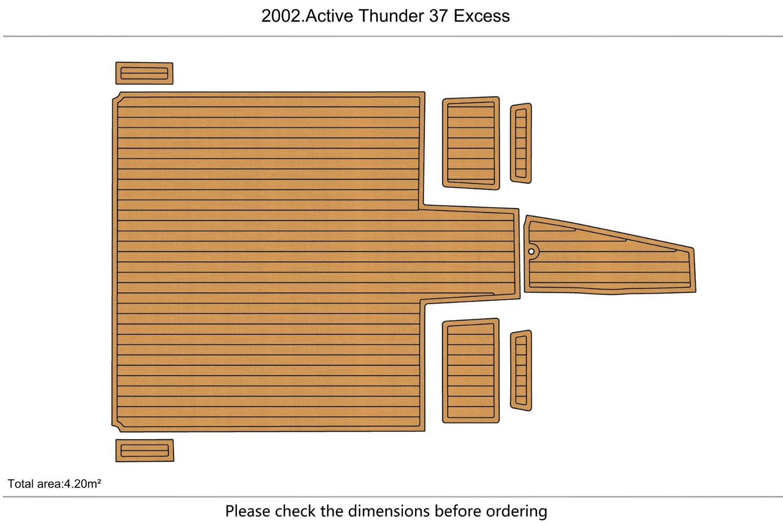 EVA Foam Teak Deck Flooring for Active Thunder 37 Excess (2002)