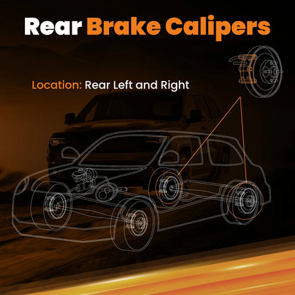 2X Rear Disc Brake Calipers for Volkswagen Golf Jetta (2011–2018) 1K0615424D