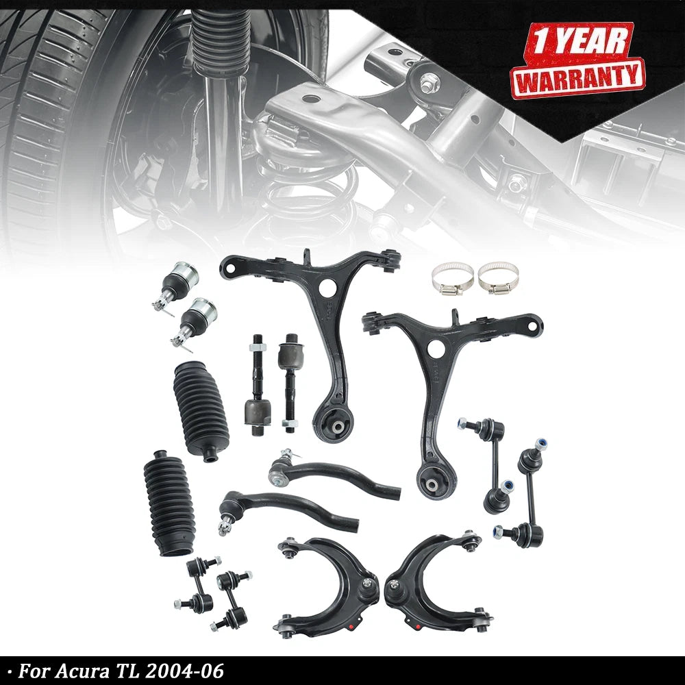 16Pcs Suspension Kit Front Lower Upper Control Arm for Acura TL (2004–2006)