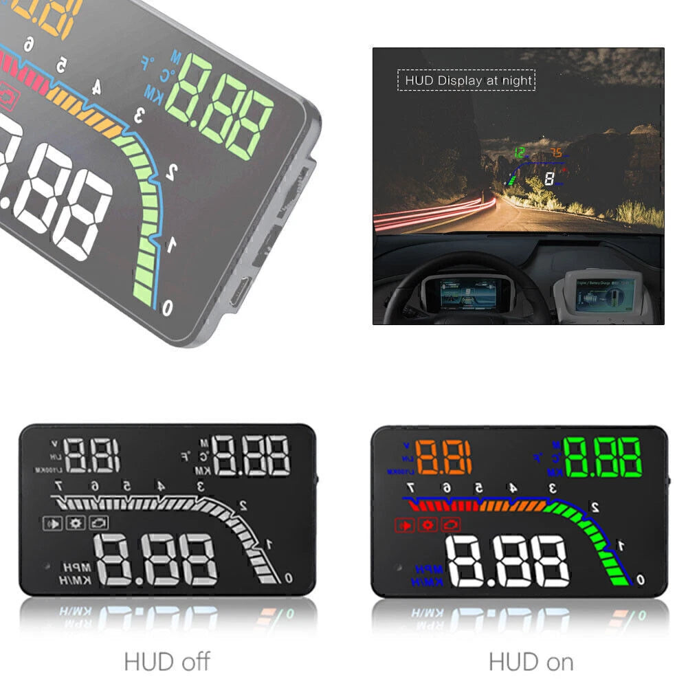 4 Inch HD Head Up Display Speedometer Projector for Universal Vehicles