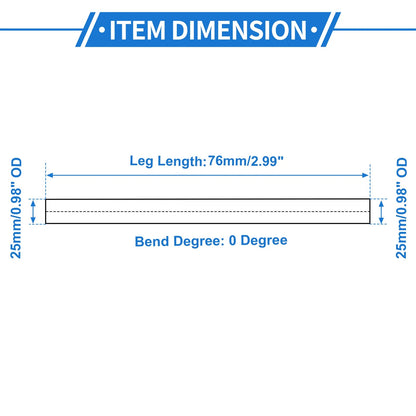 Intercooler Pipe 0.98" OD 3" Length 0° for