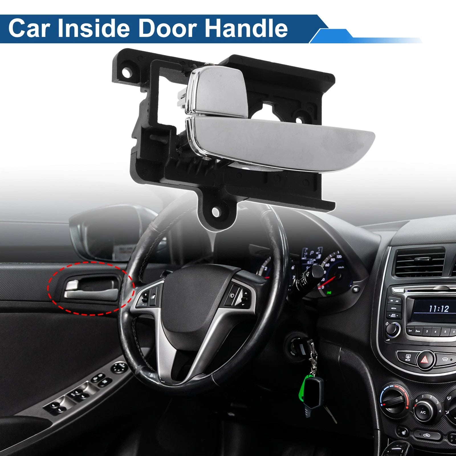 Front Passenger Side Interior Door Handle Replacement for Hyundai Elantra (2011–2016)