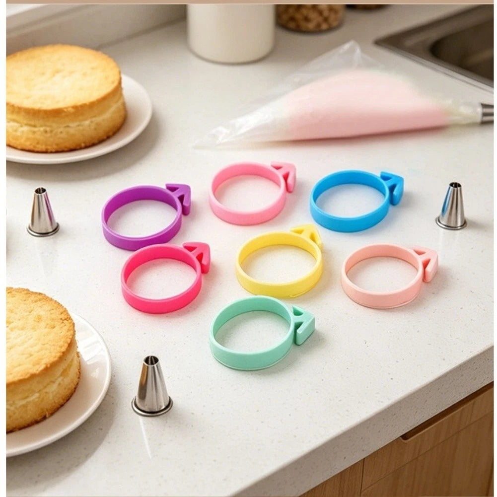 Stretchable Silicone Piping Bag Rings Set of 3 for Baking Aid