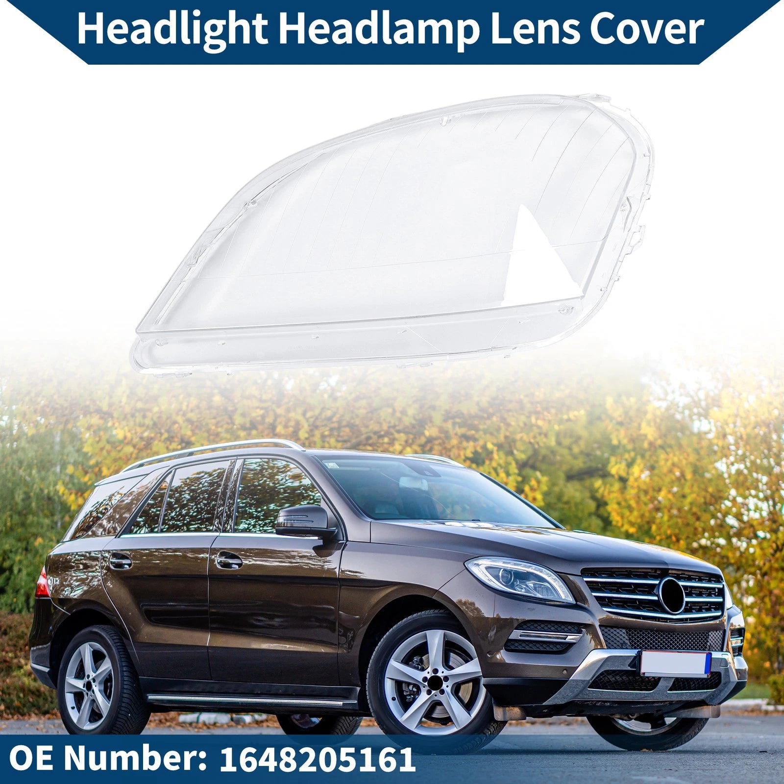 Front Left Headlight Lens Cover Replacement for Mercedes-Benz ML350 (2006–2011)