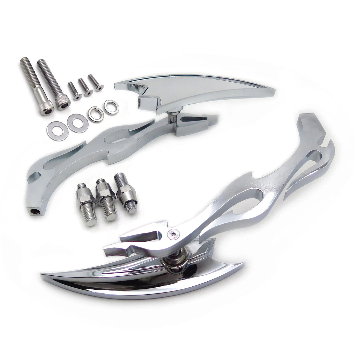 Alloy Arrow Custom Mirror for Harley Softail FatBoy Sportster (Chrome)