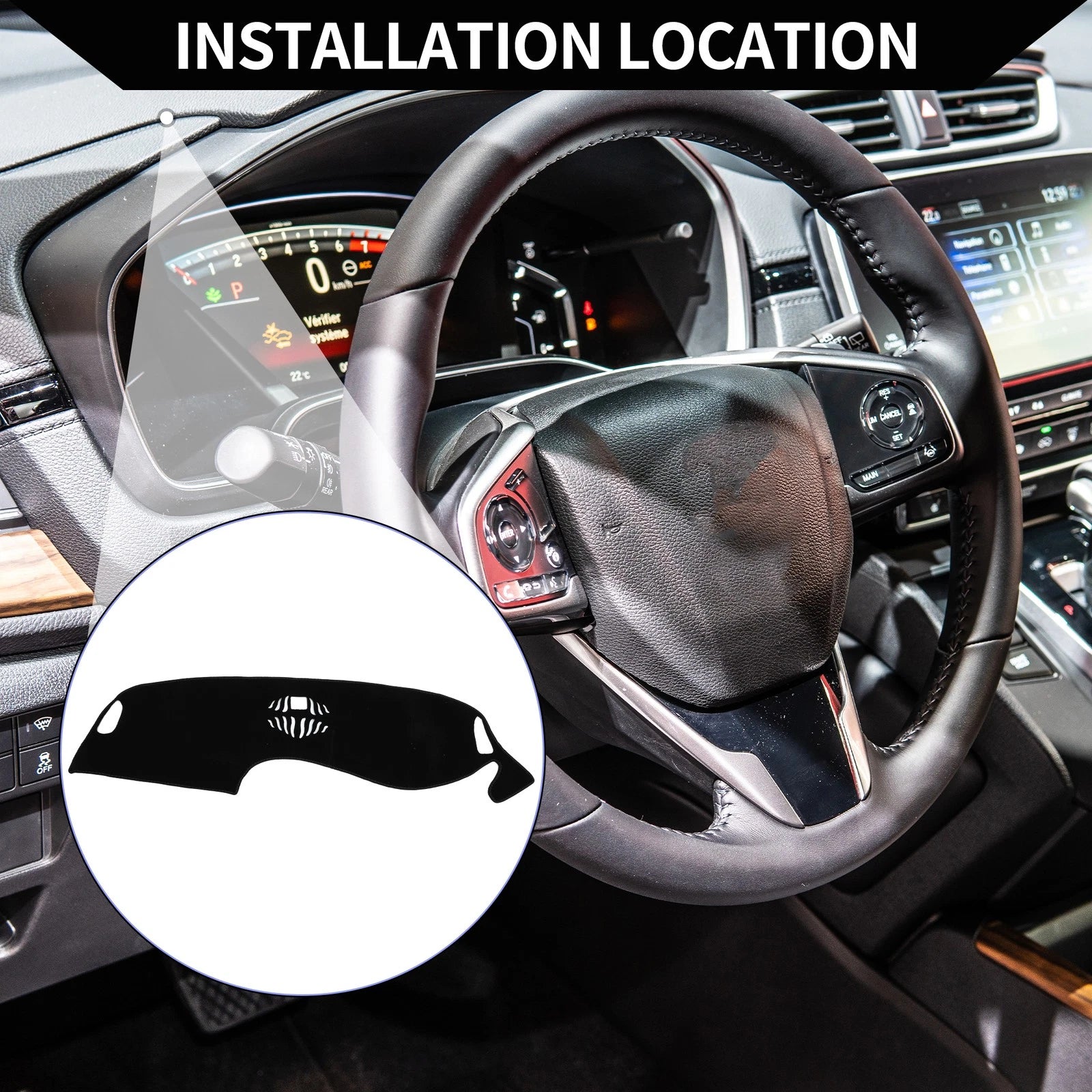 Dashboard Dash Cover Mat Sun Protector for Honda ZR-V (2023–2024) Black