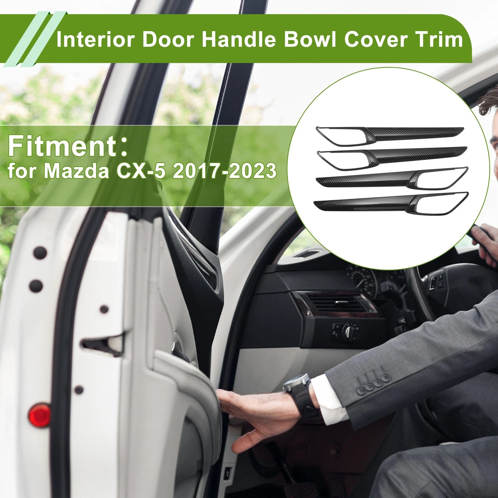 Interior Door Handle Bowl Cover Trim Replacement for Mazda CX-5 (2017–2023)