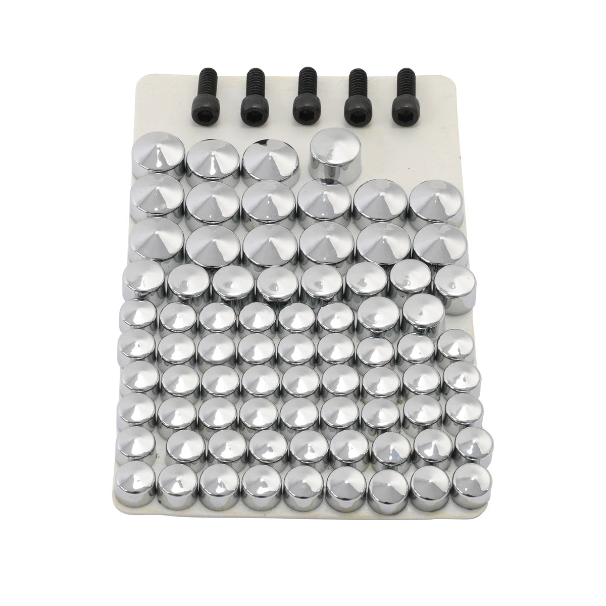 75PCS Chrome Bolt Topper Caps for Harley Davidson FLH FLT (2007–2013)