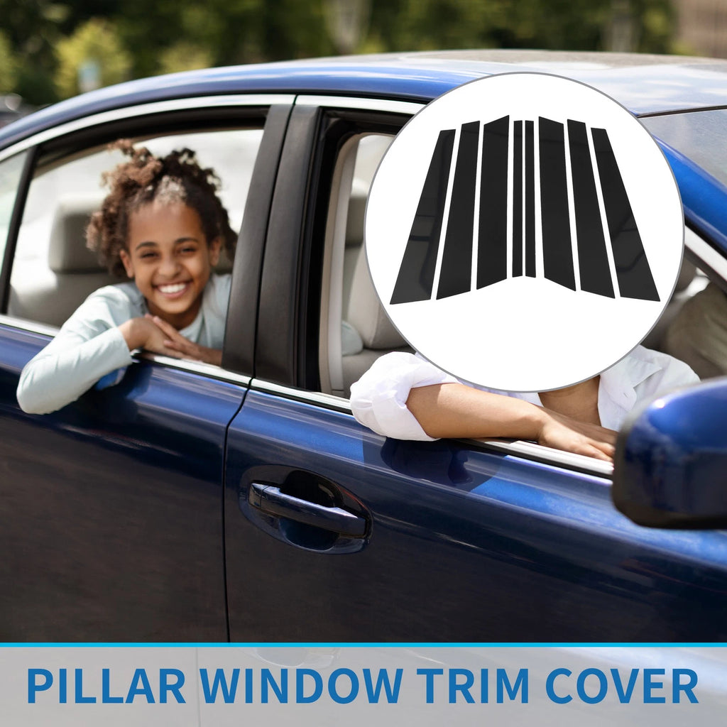 8 Pcs Door Pillar Window Trim Replacement for BMW X5 (1999–2006) Black