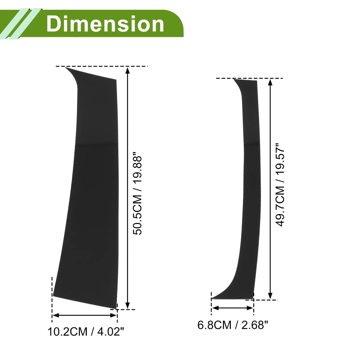 Set of 4 Pillar Window Trim for Dodge Ram (1994–2001) Black