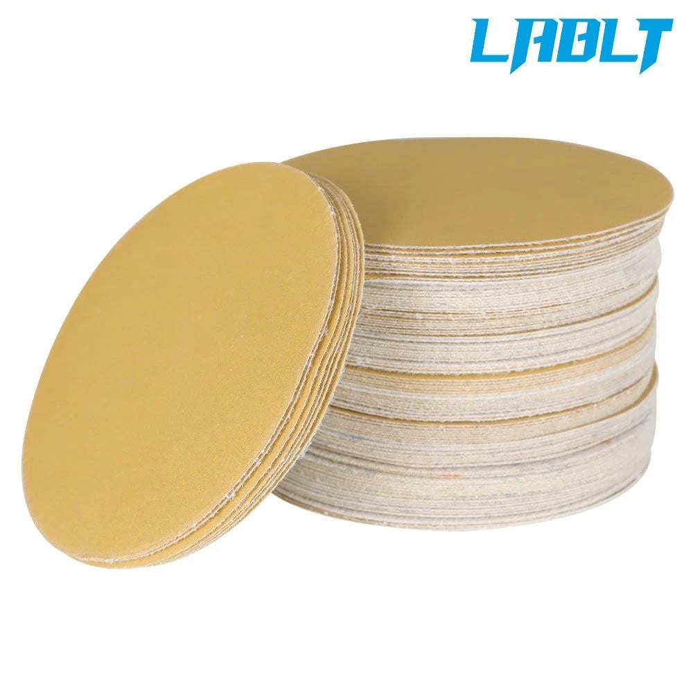 100 Pcs 5" 320 Grit Hook Loop Sanding Discs NO-Hole
