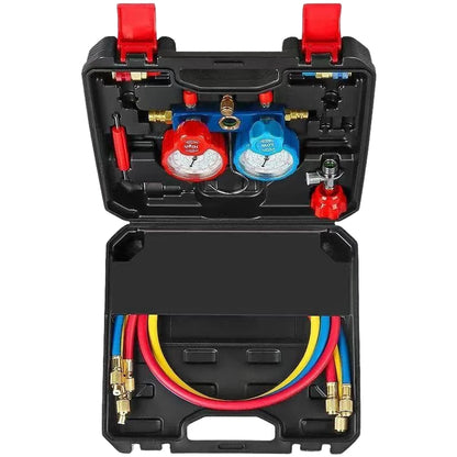 R134a Gauge Kit for Automotive (Includes Manifold & Accessories)