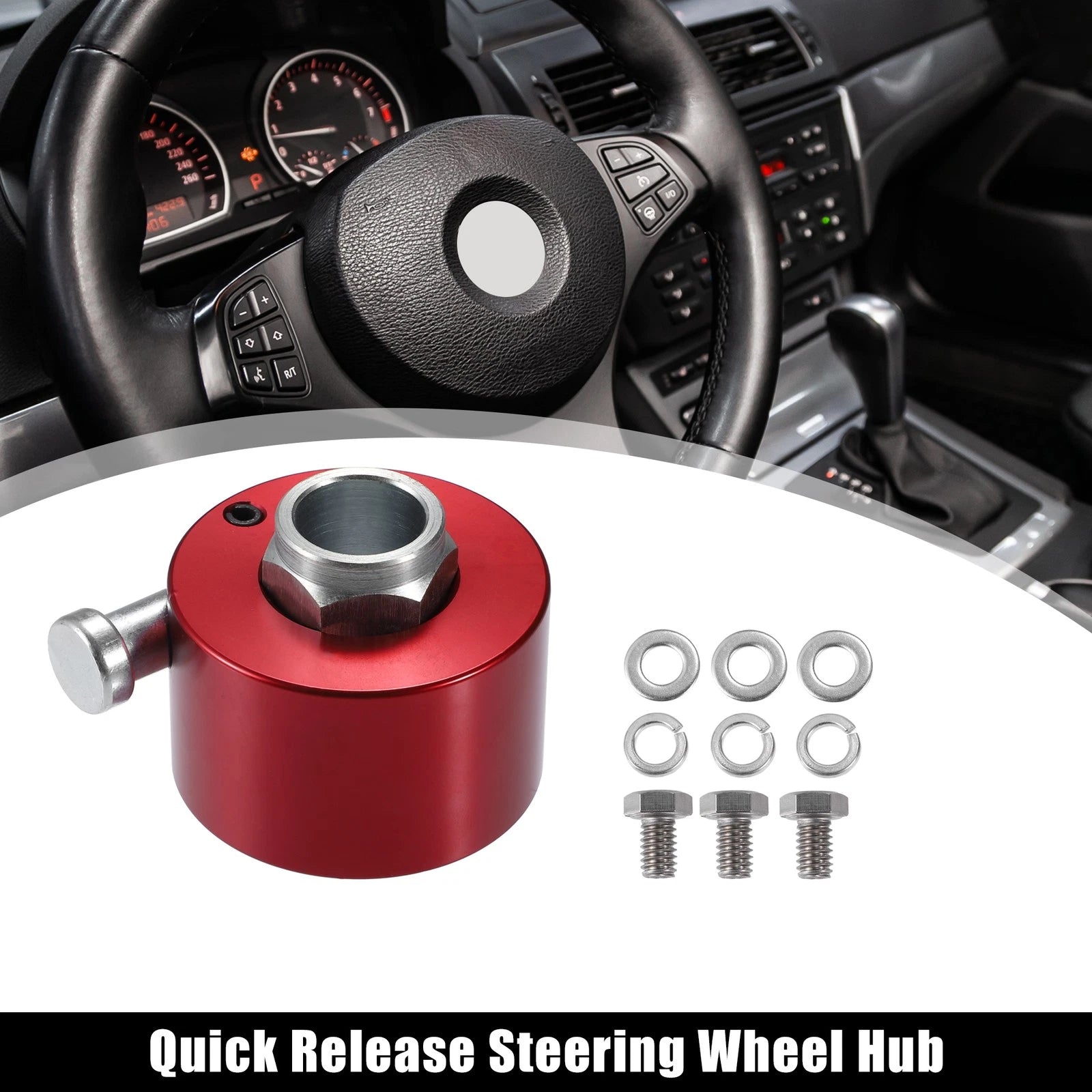 Steering Wheel Quick Release Disconnect Hub for Universal Vehicles (0.27" Bore)