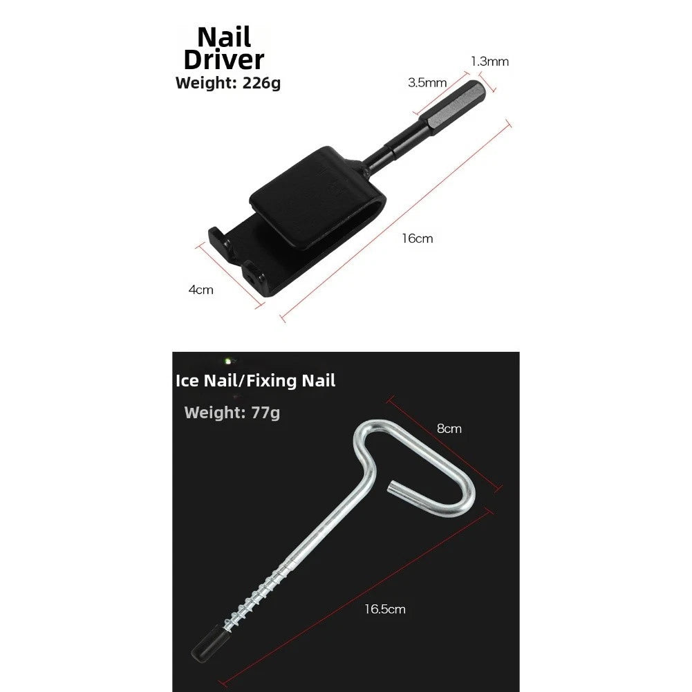 Ice Stake Drill Adapter for Ice Fishing Setup