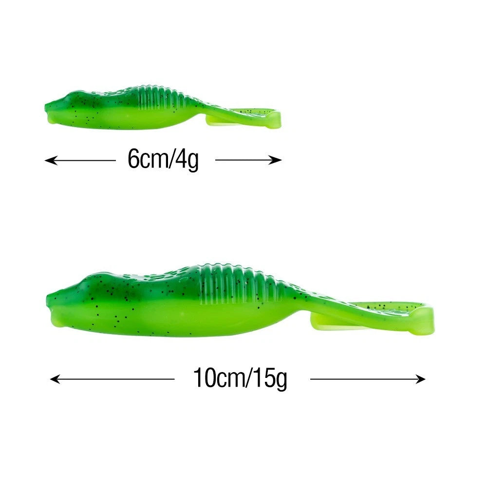 5 Pack Soft Plastic Worm Lures Sinking Swimbait Wide Tail