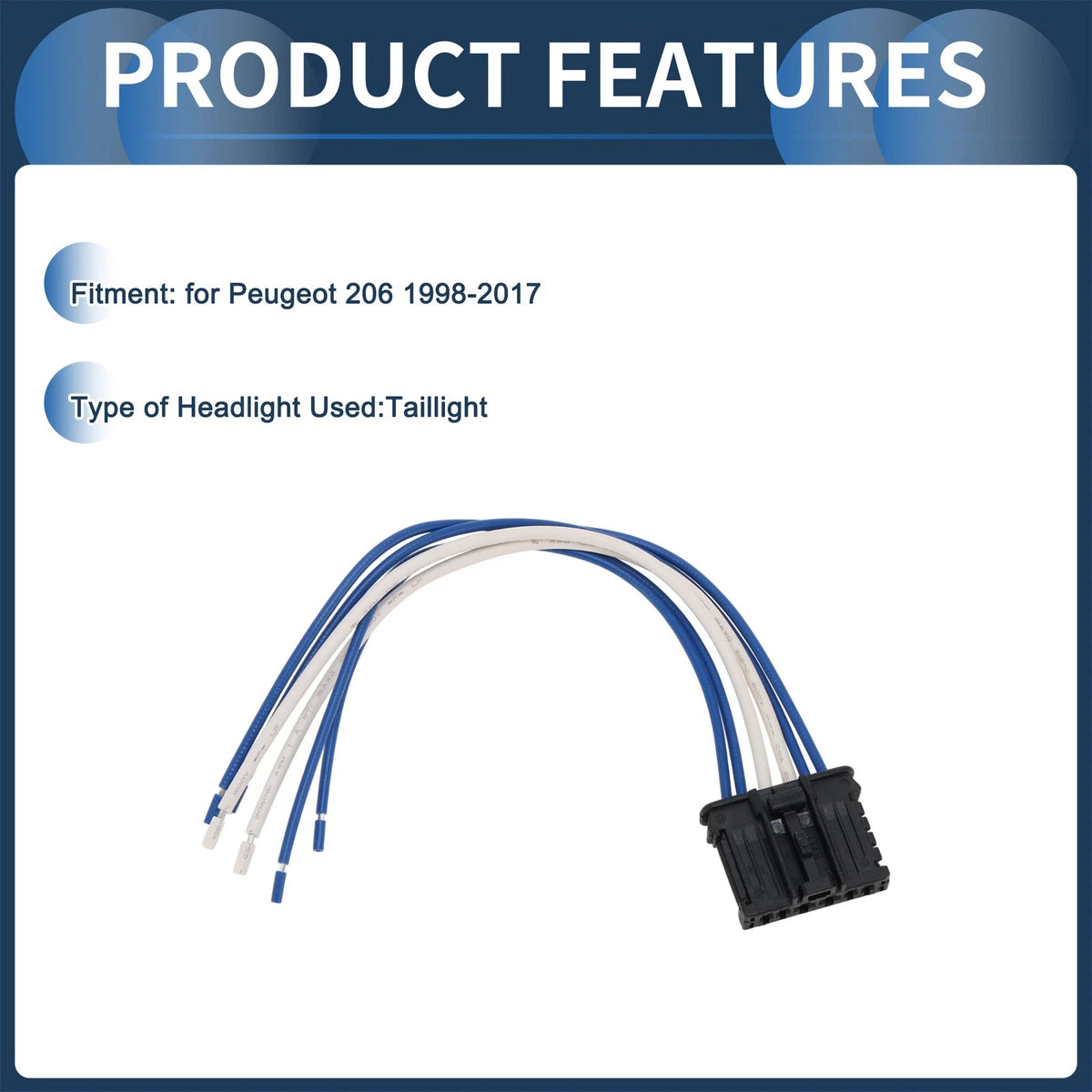 Headlight Wiring Harness Assembly for Peugeot 206 (1998–2017) 1606248780