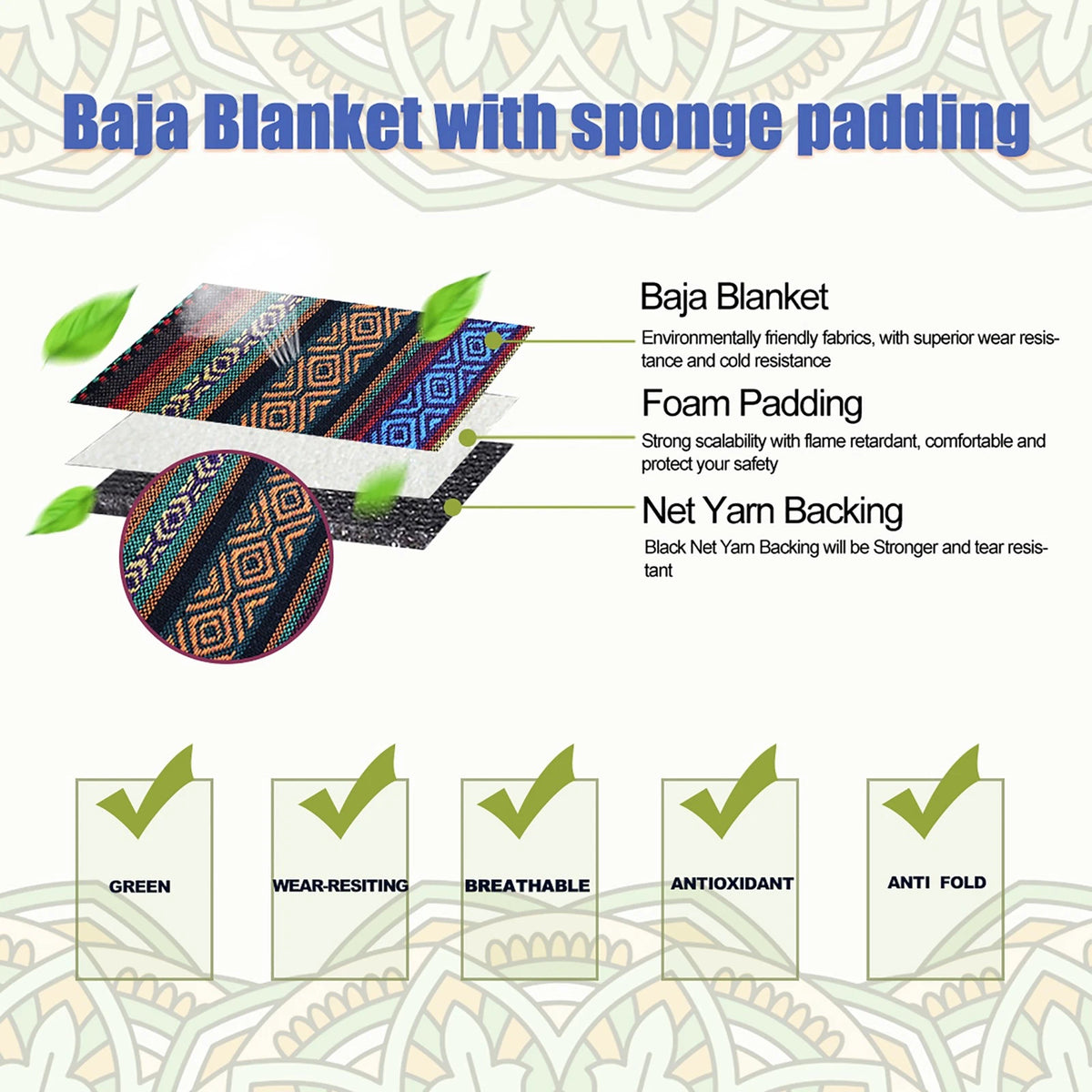 1pc Baja Blanket Bucket Front Seat Cover Protector for Universal Cars