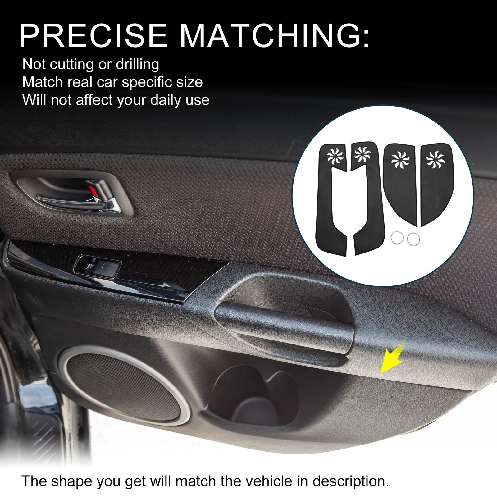 Car Door Leather Anti Kick Pad Sticker for Audi A3 (2004–2013) 1 Set