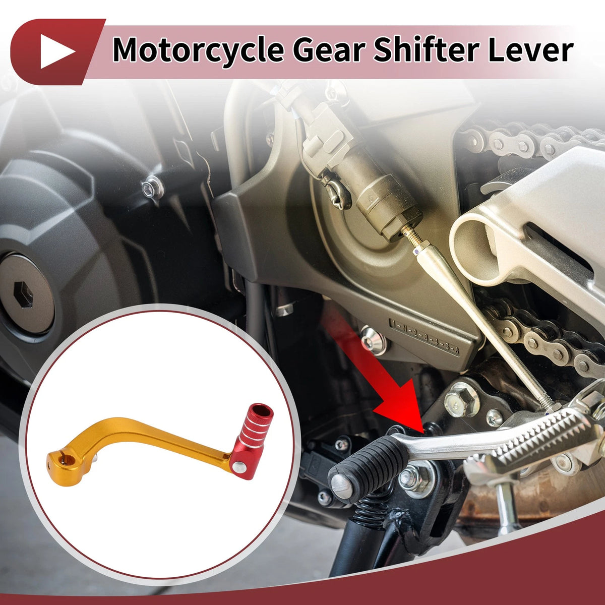 Folding Gear Shifter Lever for Honda CRF110F (2013–2018) Gold Red