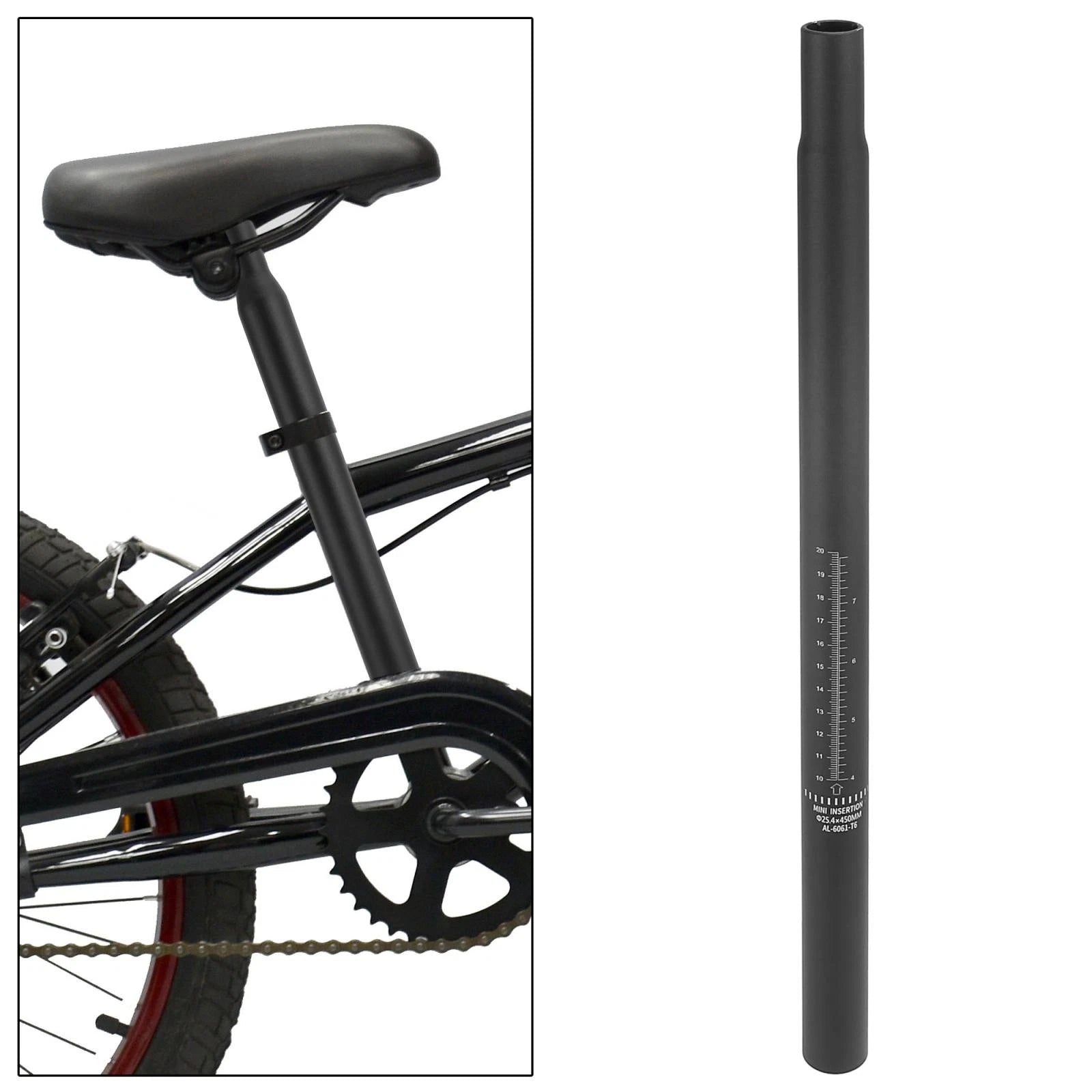 Aluminum Bicycle Seat Post Scale Mark for Black 25.4 x 450mm (2005–2015)