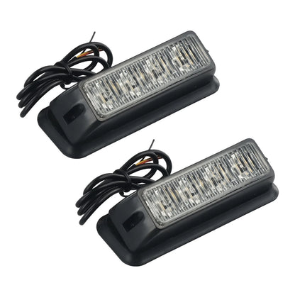 2X 12-24V 4 LED Orange Amber Strobe Light Lamp for Recovery Vehicles