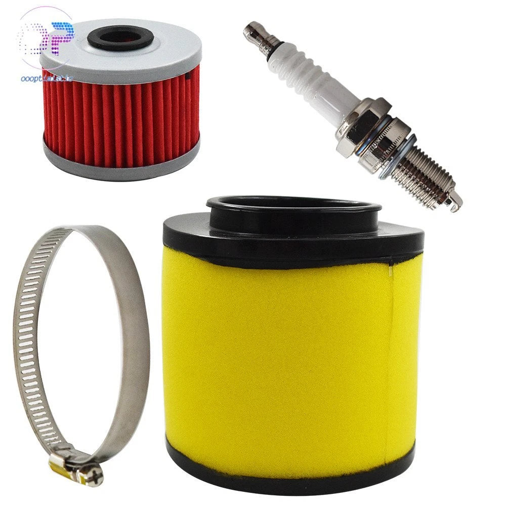 Air Filter, Oil Filter & Spark Plug Set for Honda Foreman 400 450 Rancher 350 (2000–2006)