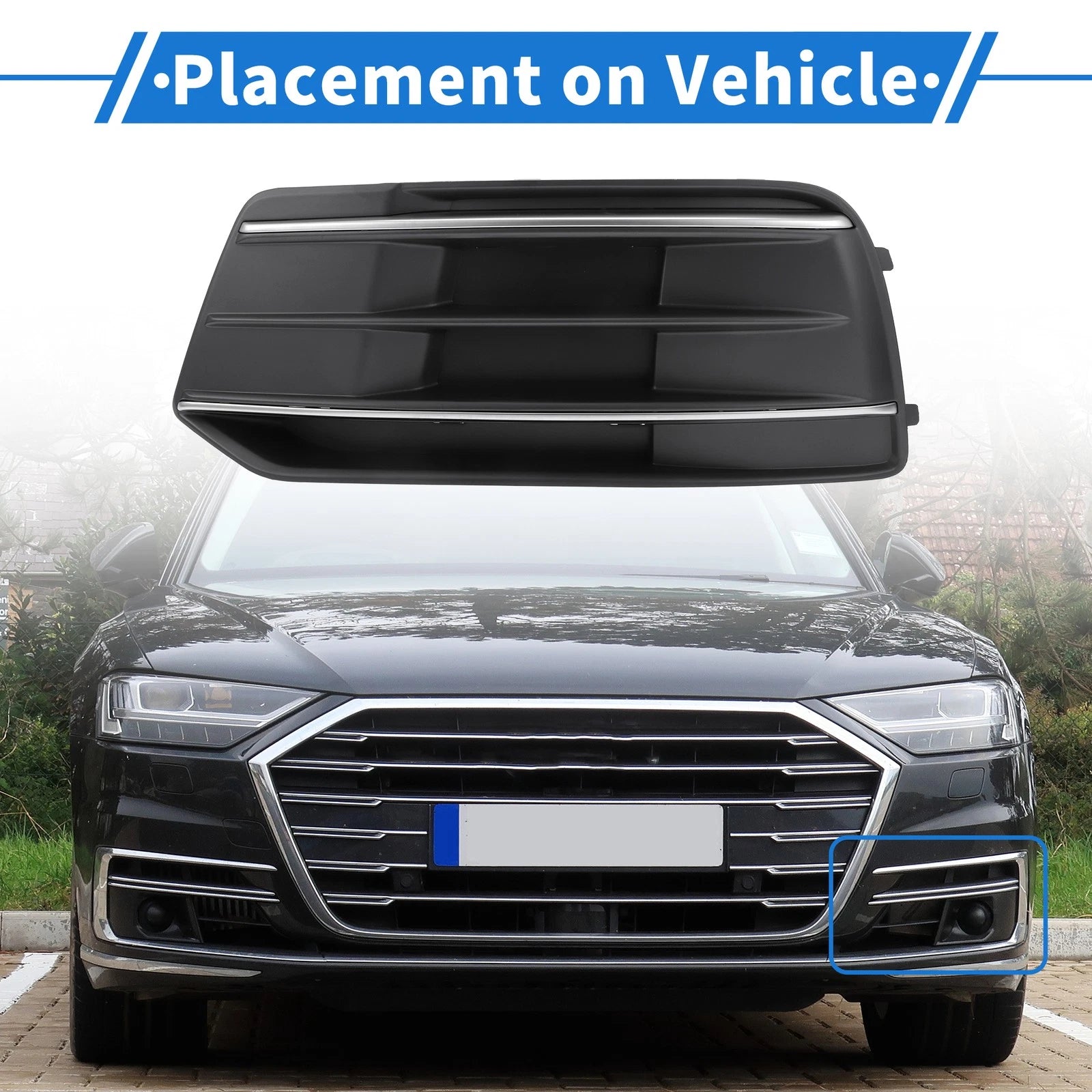 Front Left Fog Light Grill Replacement for Audi Q5 (2010–2017)