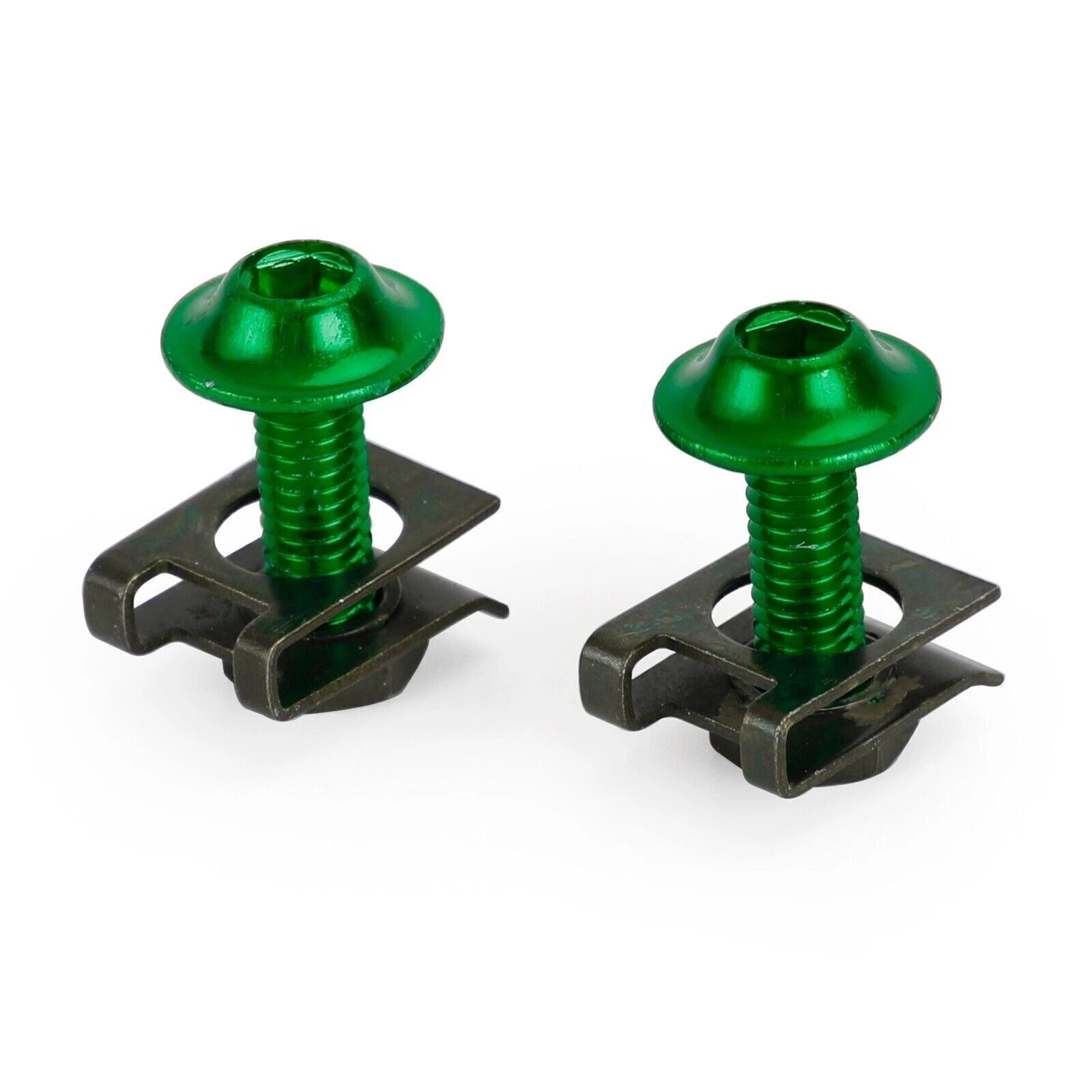 10x Aluminum M6x20mm Screen Bolts & Spring C Clips for Kawasaki