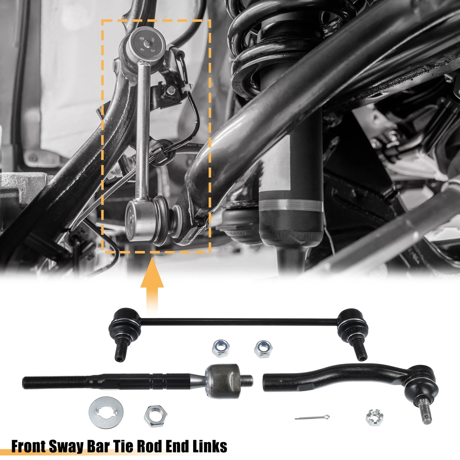 6 Pc Tie Rod End Inner Outer Replacement for Toyota Camry (2007–2011)