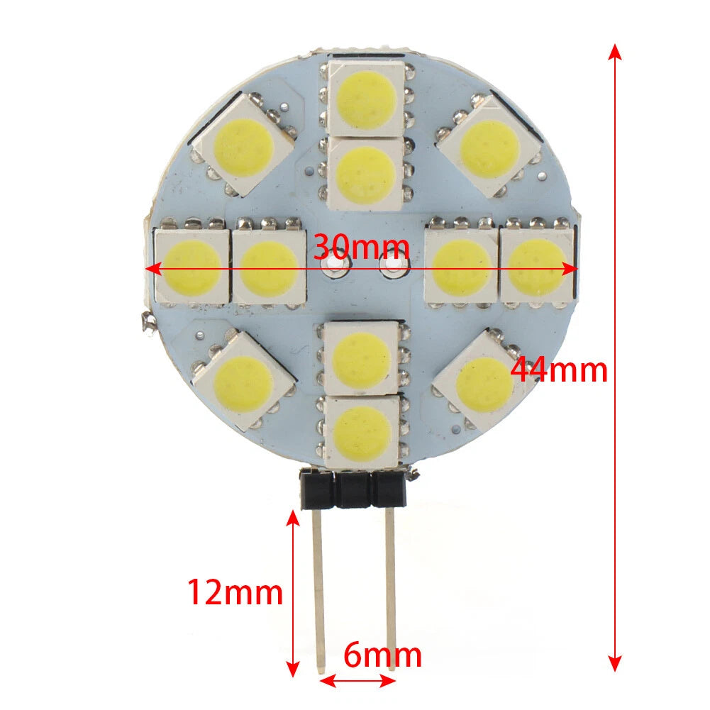 10PCS G4 Socket Light Bulb 5050 SMD White for Car RV Landscape