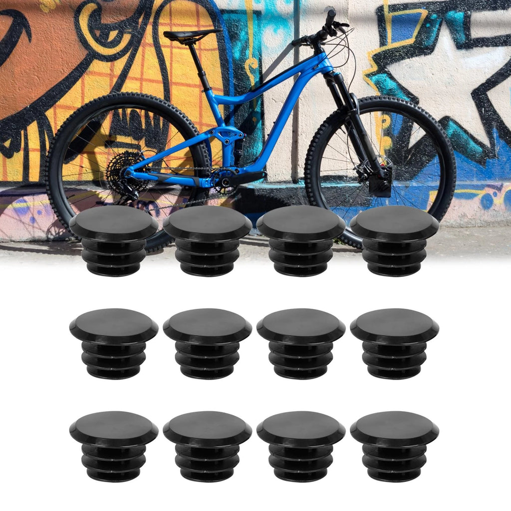 Handlebar End Caps Locking Plugs for Cycling Bike (Black) (12 Pack) (2010–2020)