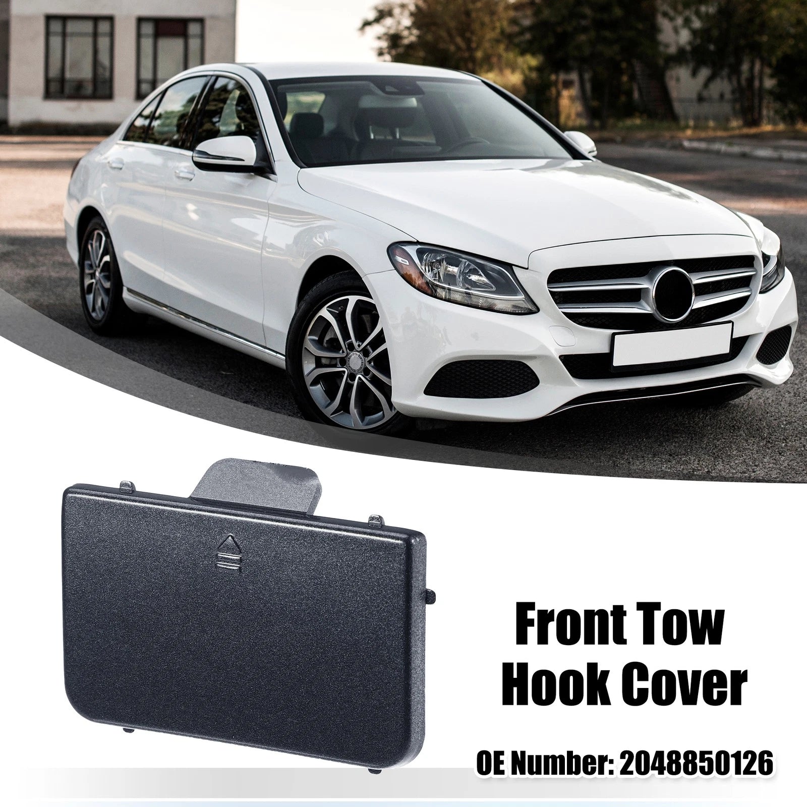 Front Bumper Tow Hook Eye Hole Cover Replacement for Mercedes-Benz C-Class (2008–2014)