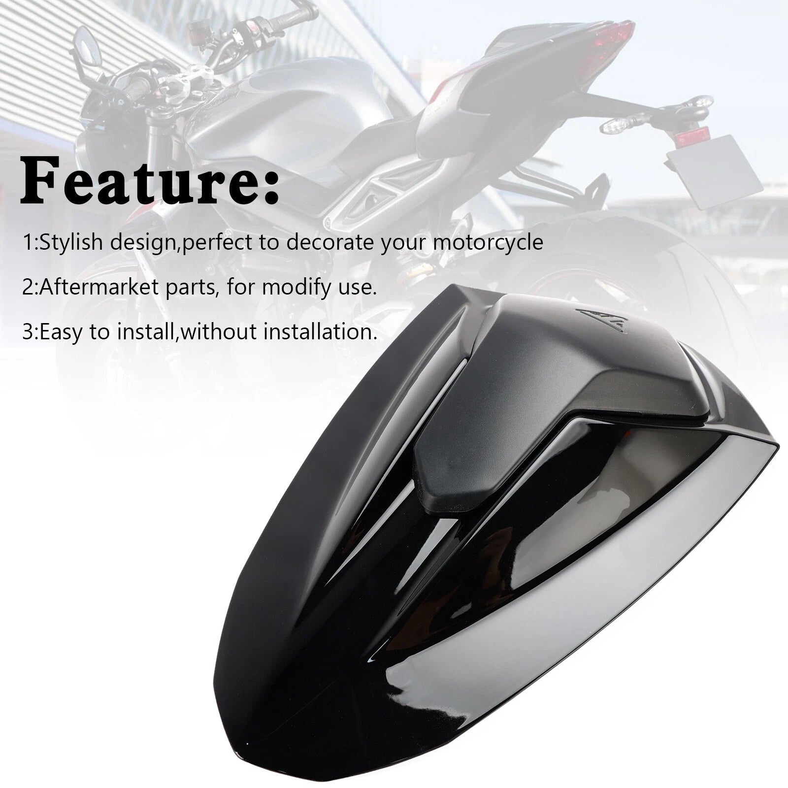 Rear Tail Seat Fairing Cowl Cover for Street Triple RS 765 (2020–2024) Black
