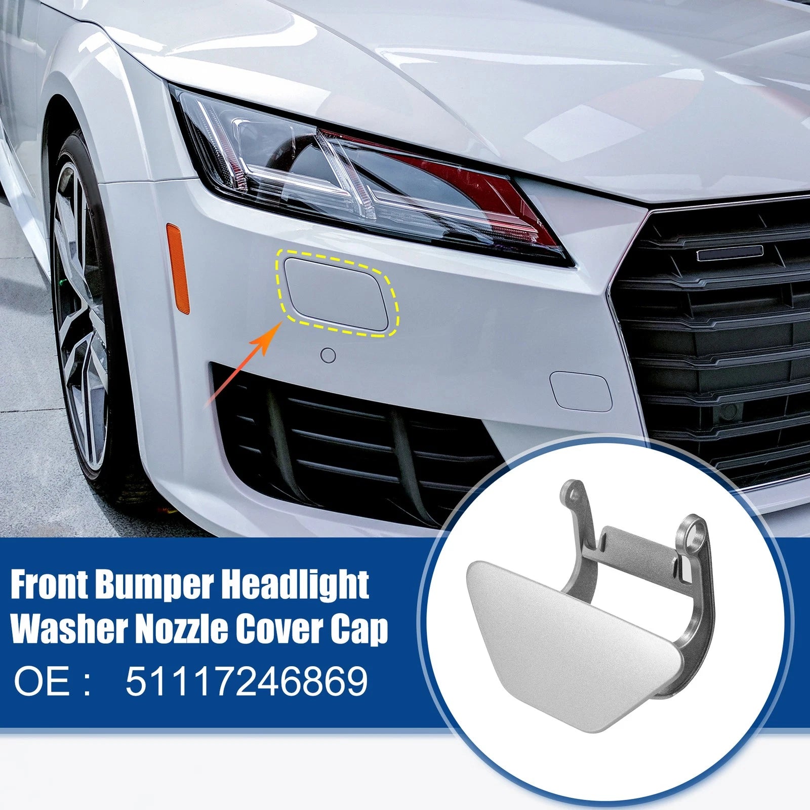 Front Left Headlight Washer Nozzle Cover Cap for BMW 535i (2011–2013)