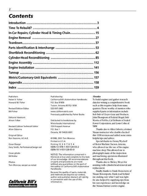 Datsun Nissan Engine Manual for OHC Models