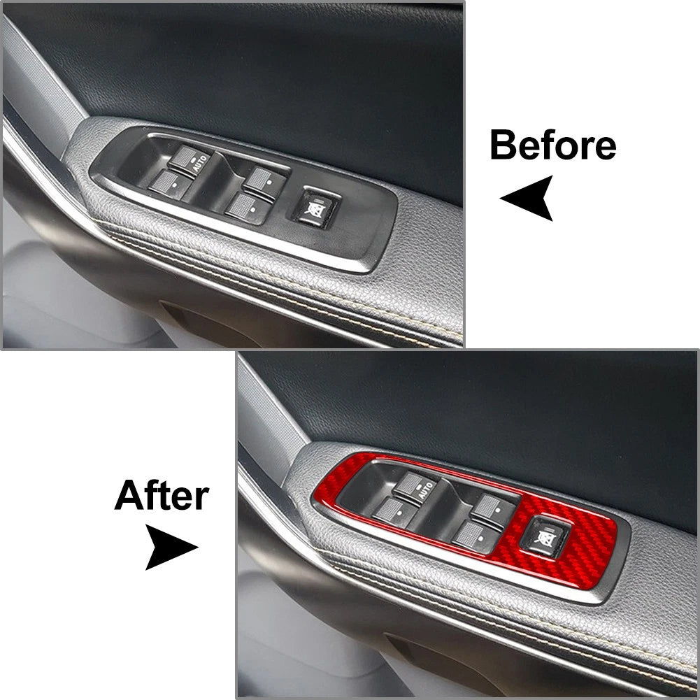 Carbon Fiber Window Lift Switch Panel Cover Trim for Ford Ranger (2019–2022)