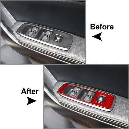 Carbon Fiber Window Lift Switch Panel Cover Trim for Ford Ranger (2019–2022)
