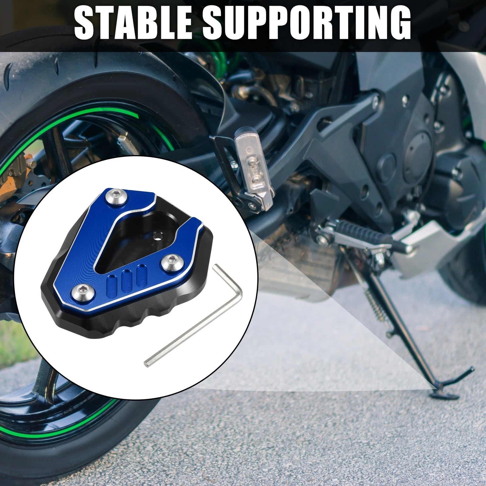 Aluminum Alloy Kickstand Pad Replacement Set for BMW S1000RR (2019–2023)