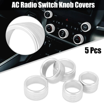 5pcs AC Radio Switch Knob Cover Replacement for Dodge Ram 1500 (2018–2020)