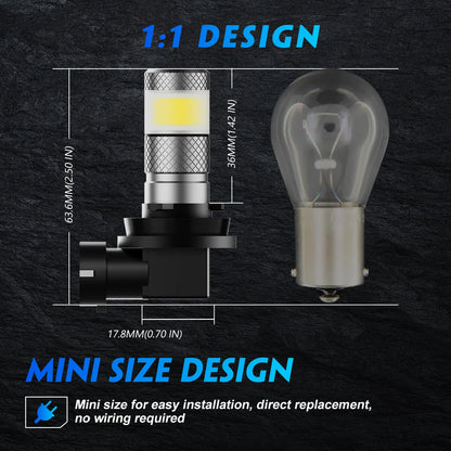 2X 9006 LED Brake Stop Tail Turn Signal Lights Bulb for