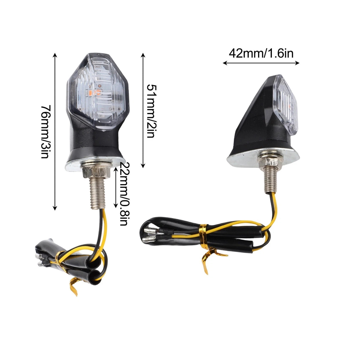 2X LED Amber Turn Signal Indicator Blinker Lights for Motorcycle