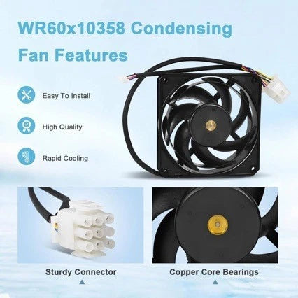 Refrigerator Fan Motor WR60X10358 DC 13.6V for GE Refrigerators