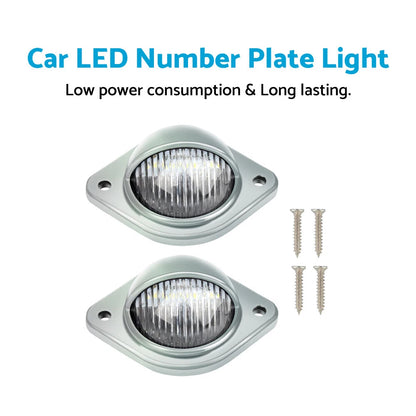 2X LED Number Plate Lights for Trailer Truck Caravan Van (12V)