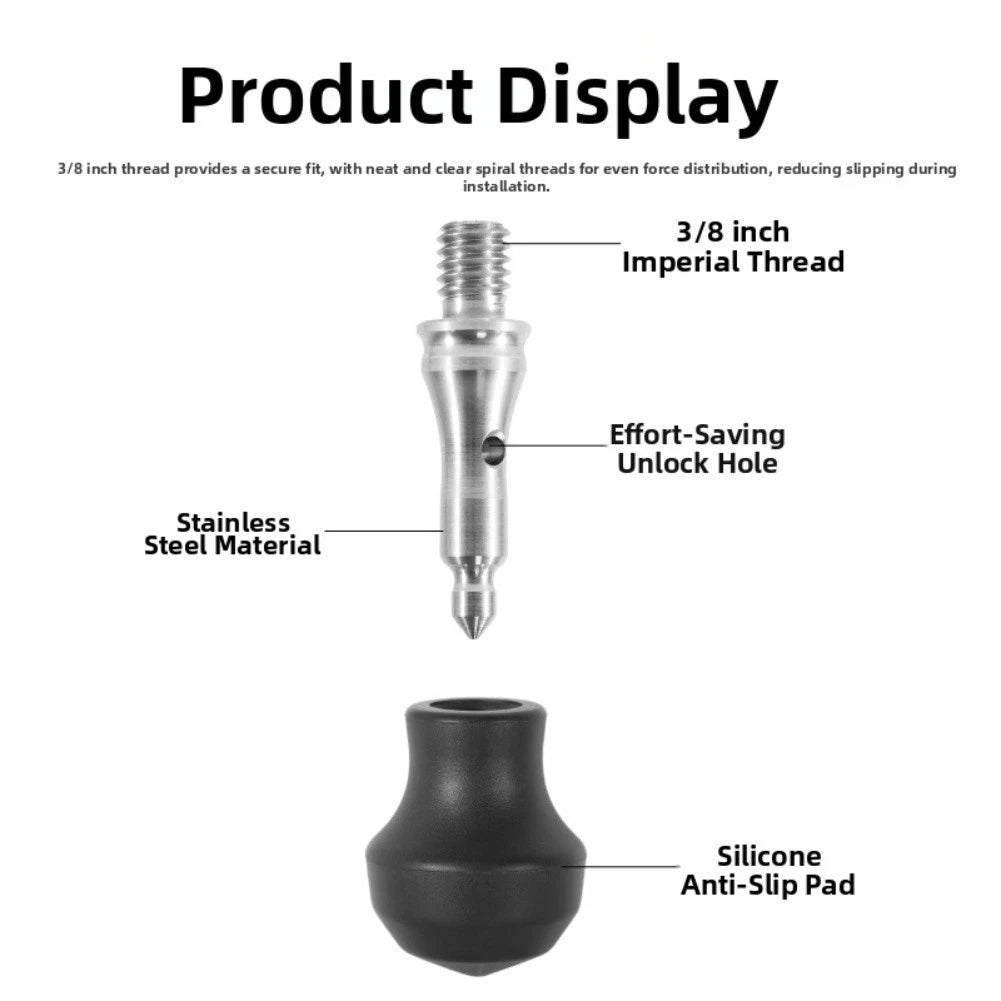 3X Tripod Feet Pads and Spikes with 38 Screw Thread for Tripods