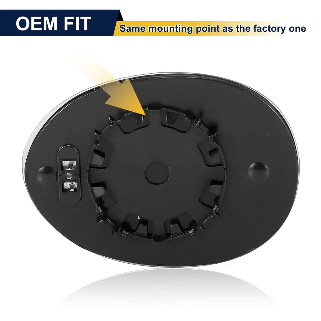 Heated Side Mirror Glass with Backing Plate Right for Mini Cooper (2014–2020)