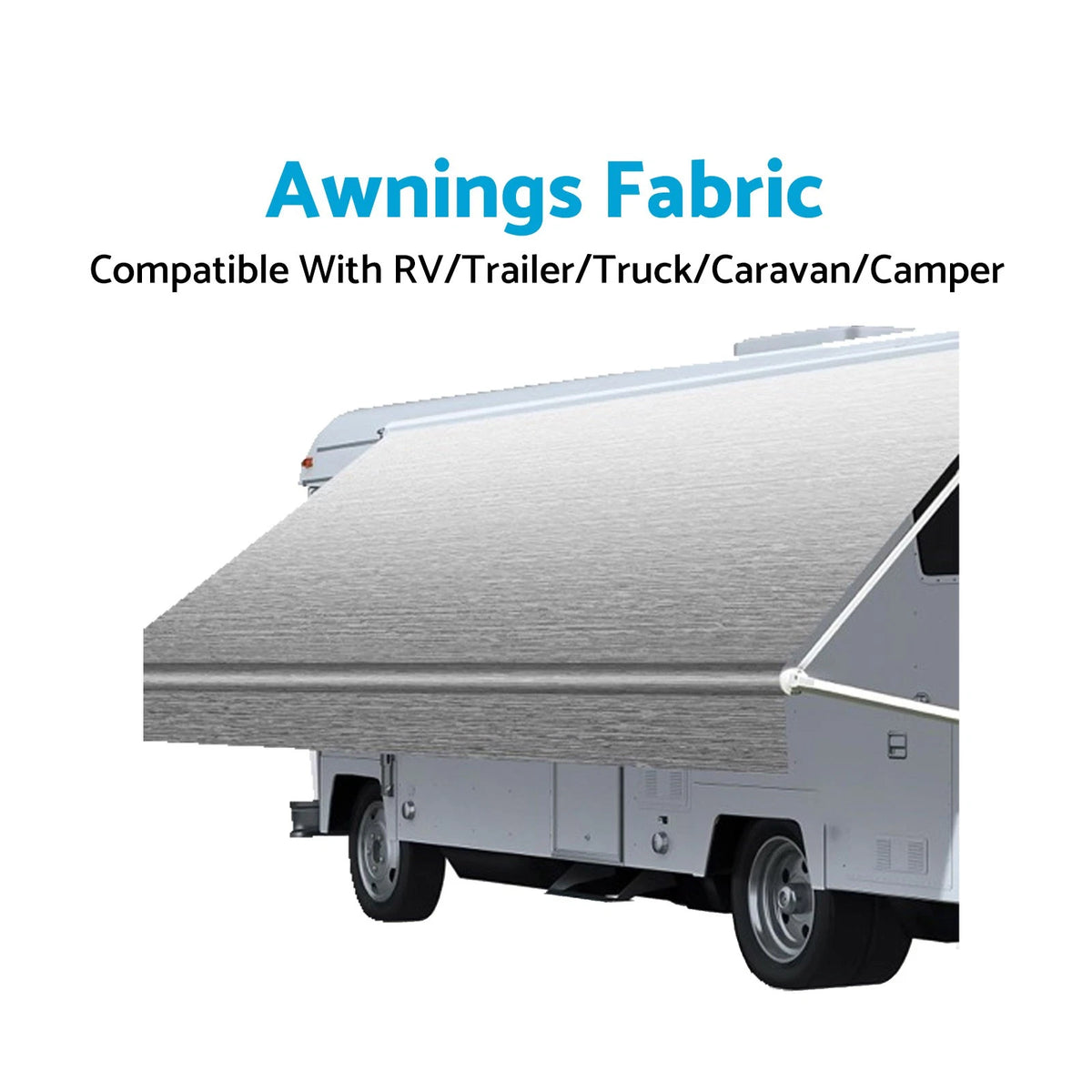 Awning Fabric for Camper Caravan RV (15 FT, Gray Fade, PVC, UV Resistant)