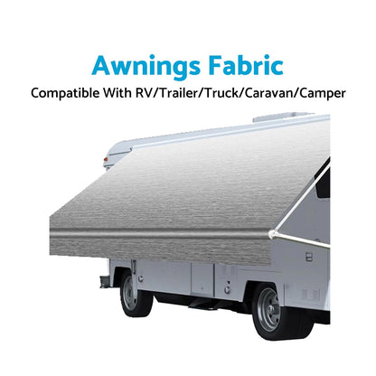 Awning Fabric for Camper Caravan RV (15 FT, Gray Fade, PVC, UV Resistant)